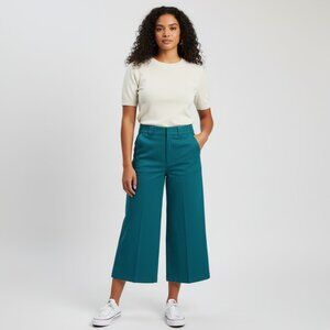 Dickies Women's Utility Pants Wide Leg Culotte Size 4 Teal Streetwear Work